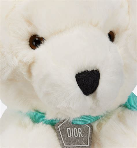 Stuffed Bobby Dog Toy Ivory Faux Fur 